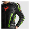 Kurtka skórzana REBELHORN VELOCE CAMO BLACK/GREEN/FLUO RED