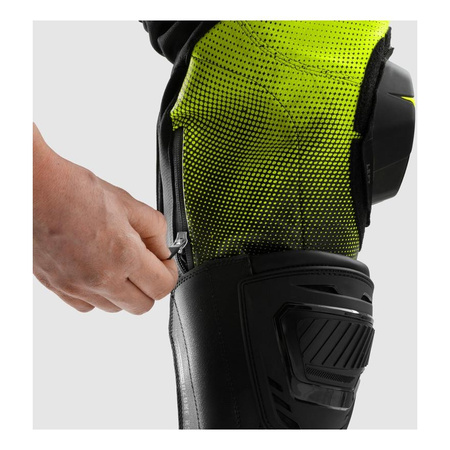 Spodnie skórzane REBELHORN INFERNO BLACK/WHITE/FLUO YELLOW