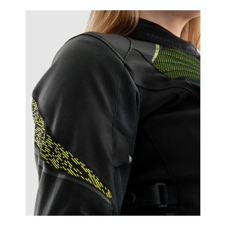Kurtka tekstylna damska REBELHORN JAX LADY BLACK/FLUO YELLOW czarny żółty fluo