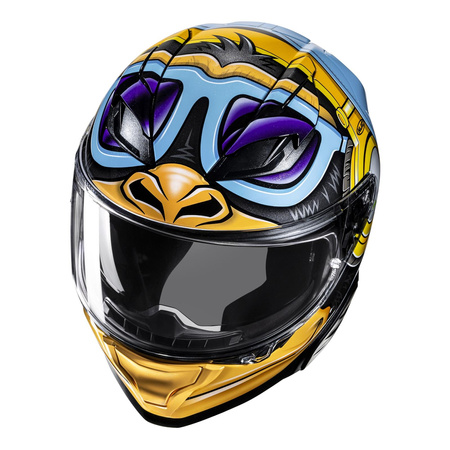 Kask integralny HJC F71 MONKEY DJ BLUE/ORANGE niebieski pomarańczowy