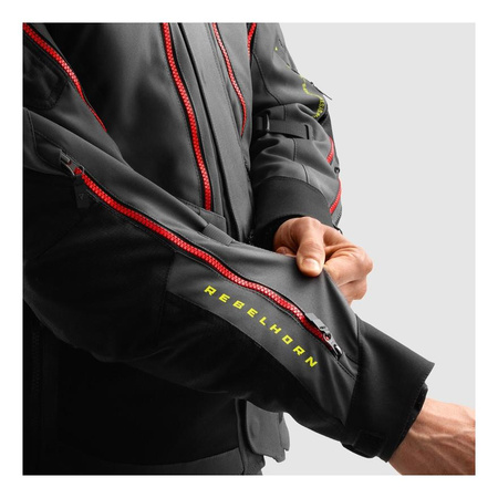 Kurtka tekstylna REBELHORN HARDY 3.0 ANTHRACITE/GREY/YELLOW grafitowy szary żółty