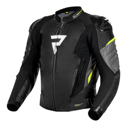 Kurtka skórzana REBELHORN VELOCE BLACK/GREY/FLUO YELLOW