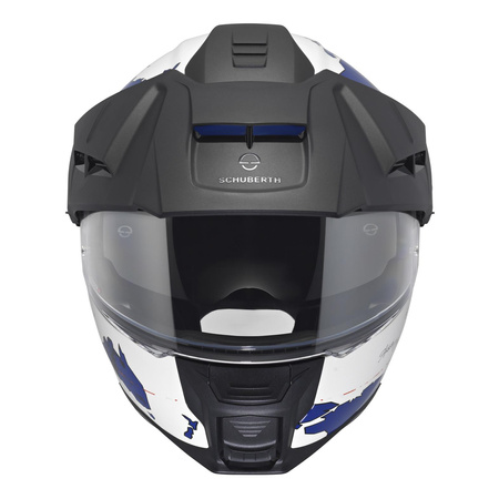Kask szczękowy SCHUBERTH E2 ECE ATLAS BLUE biały niebieski czerwony
