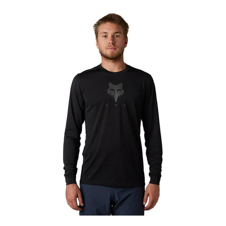 Koszulka rowerowa FOX RANGER Z DŁUGIM RĘKAWEM TRU DRI BLACK