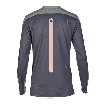 Koszulka rowerowa FOX FLEXAIR Z DŁUGIM RĘKAWEM AVIATION RACE GREY VINTAGE szary