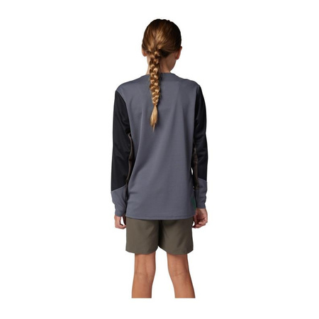 Koszulka rowerowa dziecięca FOX JUNIOR DEFEND Z DŁUGIM RĘKAWEM GRAPHITE grafitowy