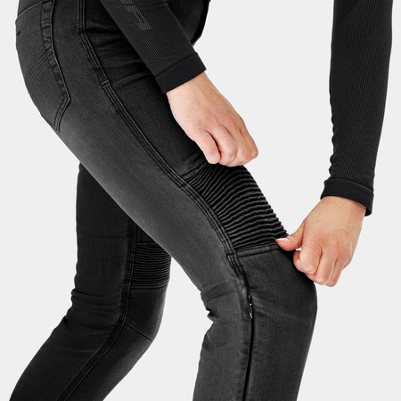 Jeansy motocyklowe damskie SHIMA ZENITH LADY BLACK