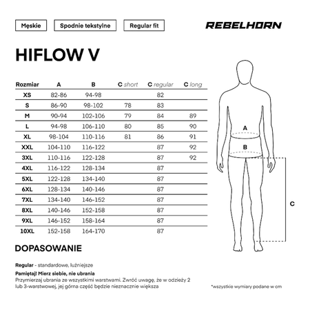Spodnie tekstylne REBELHORN HIFLOW V SHORT BLACK czarny