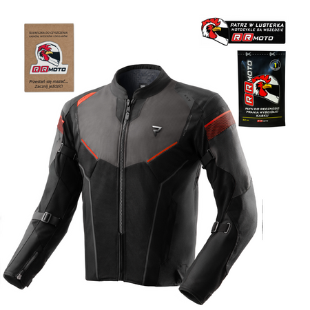 Kurtka tekstylna REBELHORN HIFLOW V BLACK/GREY/RED czarny szary czerwony