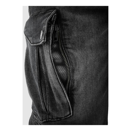 Jeansy motocyklowe REBELHORN VANDAL MONOLAYER WASHED BLACK
