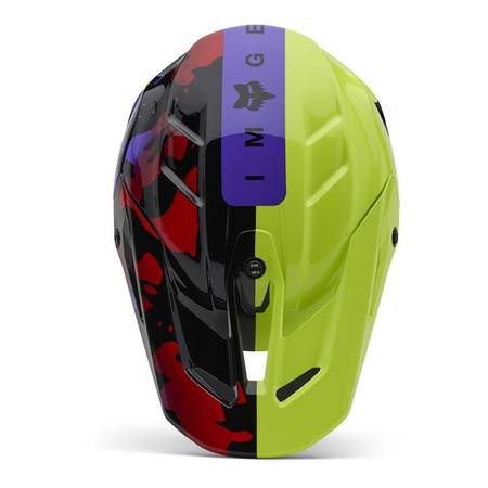 Kask cross FOX V3 THROTTLE FLUORESCENT YELLOW
