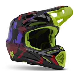 Kask cross FOX V3 THROTTLE FLUORESCENT YELLOW