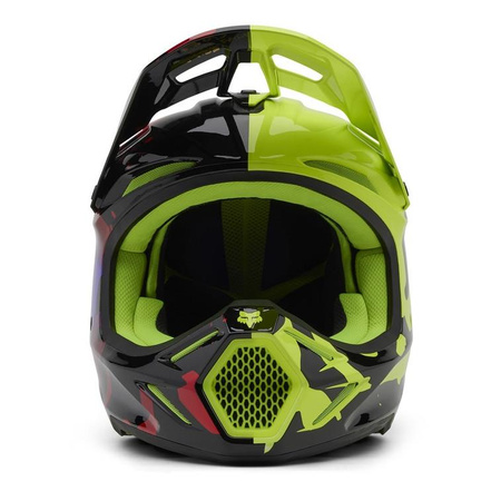 Kask cross FOX V3 THROTTLE FLUORESCENT YELLOW żółty fluo