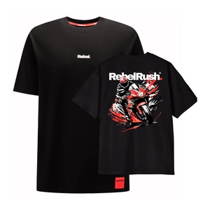 Koszulka T-shirt REBELRUSH REBEL OVERSIZE BLACK czarny