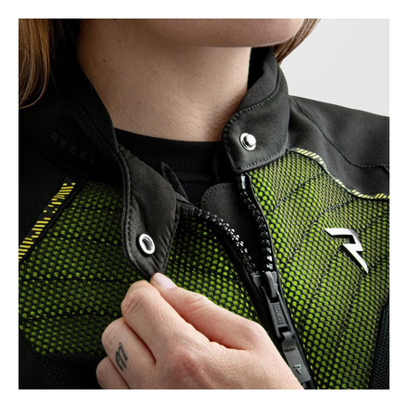 Kurtka tekstylna damska REBELHORN JAX LADY BLACK/FLUO YELLOW