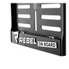 Ramka tablicy rejestracyjnej REBELHORN REBEL ON BOARD BLACK czarny