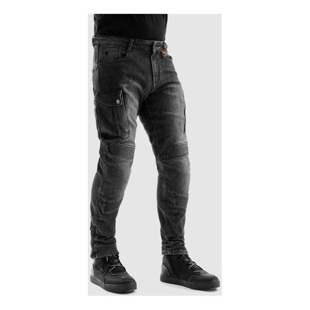 Jeansy motocyklowe REBELHORN VANDAL MONOLAYER WASHED BLACK czarny