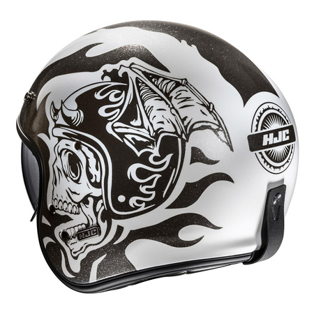 Kask otwarty HJC V31 FLAME WHITE/BLACK biały czarny