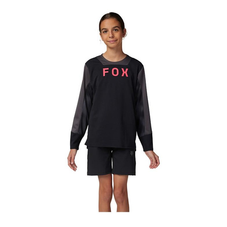 Koszulka rowerowa dziecięca FOX JUNIOR DEFEND Z DŁUGIM RĘKAWEM TAUNT BLACK
