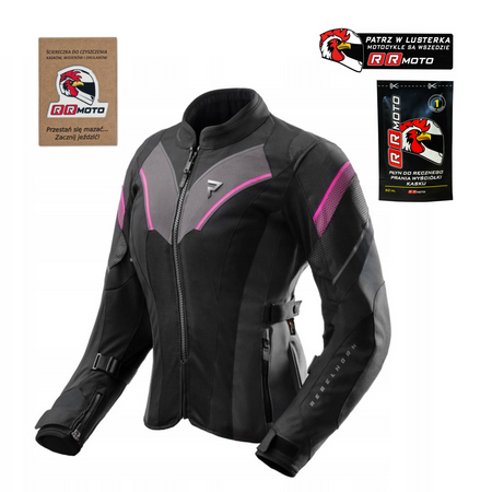 Kurtka tekstylna damska REBELHORN HIFLOW V LADY BLACK/GREY/FLUO PINK