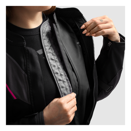 Kurtka tekstylna damska REBELHORN HIFLOW V LADY BLACK/GREY/FLUO PINK