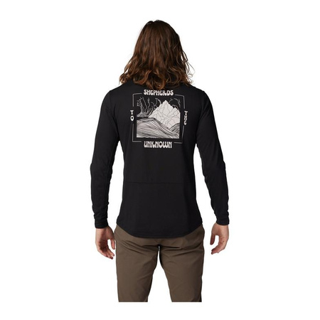 Koszulka rowerowa FOX RANGER DR Z DŁUGIM RĘKAWEM SHEPHERDS BLACK