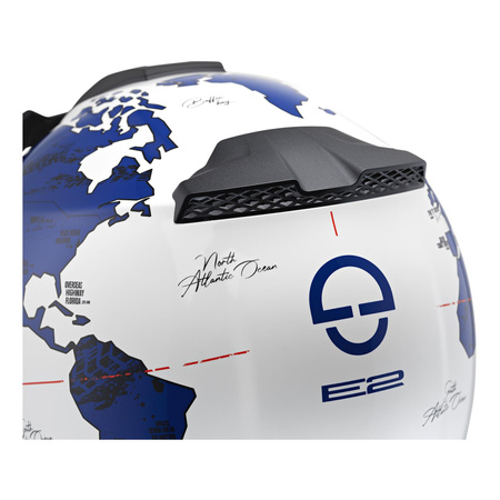 Kask szczękowy SCHUBERTH E2 ECE ATLAS BLUE biały niebieski czerwony
