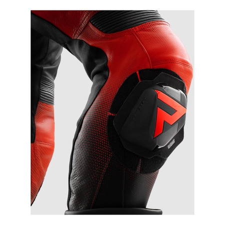 Spodnie skórzane REBELHORN INFERNO BLACK/BLUE/WHITE/RED czarny niebieski biały czerwony