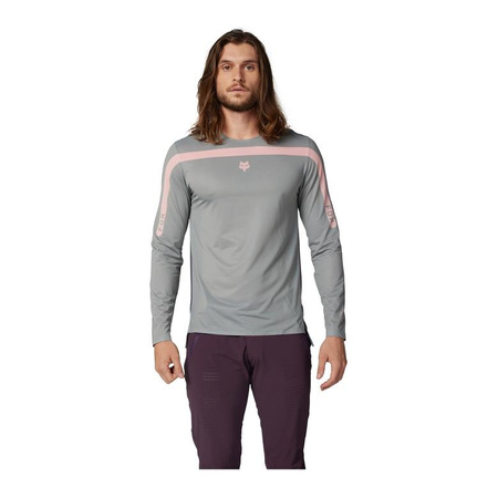 Koszulka rowerowa FOX FLEXAIR Z DŁUGIM RĘKAWEM AVIATION RACE GREY VINTAGE