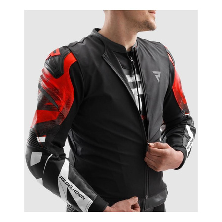 Kurtka skórzana REBELHORN INFERNO BLACK/BLUE/WHITE/RED czarny niebieski biały czerwony
