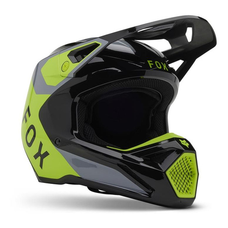 Kask cross dziecięcy FOX JUNIOR V1 LEAN GREY/YELLOW