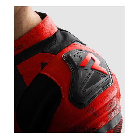 Kurtka skórzana REBELHORN INFERNO BLACK/FLUO RED