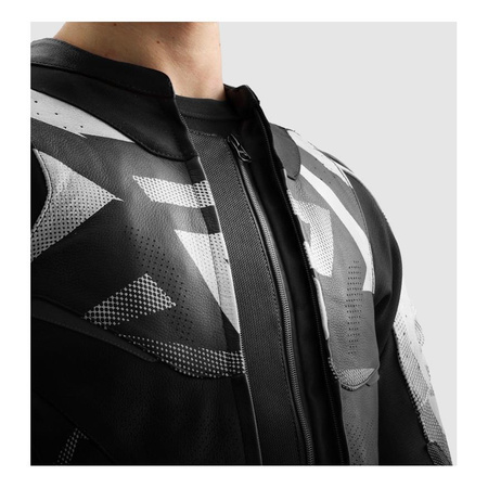 Kurtka skórzana REBELHORN INFERNO BLACK/WHITE czarny biały