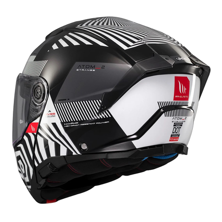 Kask szczękowy MT ATOM 2 SV STRANGE BLACK/WHITE czarny biały