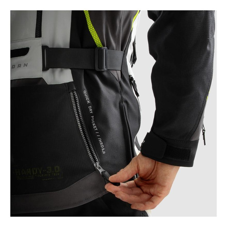 Kurtka tekstylna REBELHORN HARDY 3.0 BLACK/GREY/FLUO YELLOW czarny szary żółty fluo