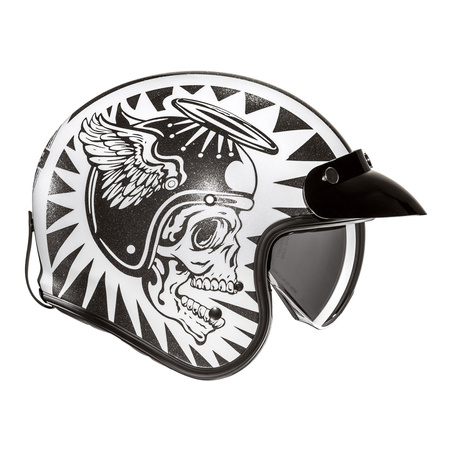 Kask otwarty HJC V31 FLAME WHITE/BLACK