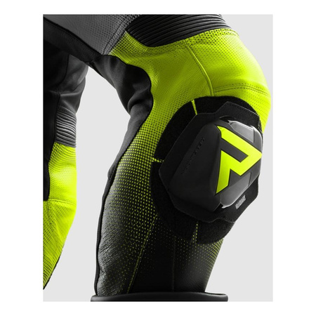 Spodnie skórzane REBELHORN INFERNO BLACK/WHITE/FLUO YELLOW czarny biały żółty fluo