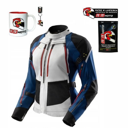 Kurtka tekstylna damska REBELHORN HARDY 3.0 LADY BLUE/GREY/RED niebieski szary czerwony